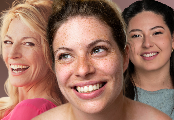 3 rostros de mujeres de distinta constituci&oacute;n ayurv&eacute;dica: vata, pitta y kapha