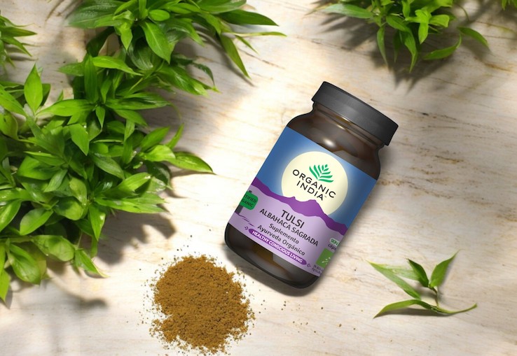 Productos ayurv&eacute;dicos de Tulsi: C&aacute;psulas ecol&oacute;gicas de Organic India